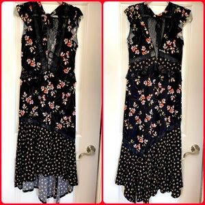 TOPSHOP Floral Maxi with Lace front Open back Dress